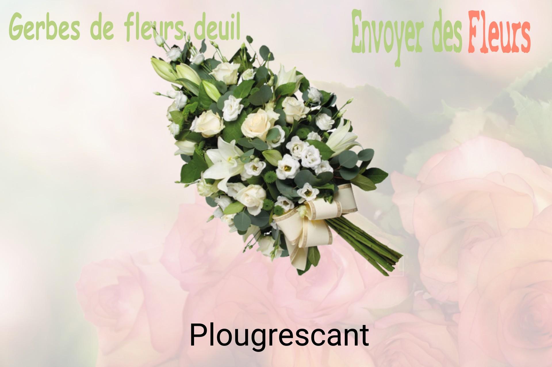 Gerbe de fleurs de deuil livrée à Plougrescant